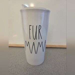 White Fur Mama Ceramic Mug Travel